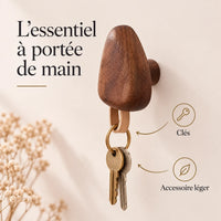 Patère bois triangle murale, crochet bois massif forme géométrique - utilisation pour accessoires du quotidien