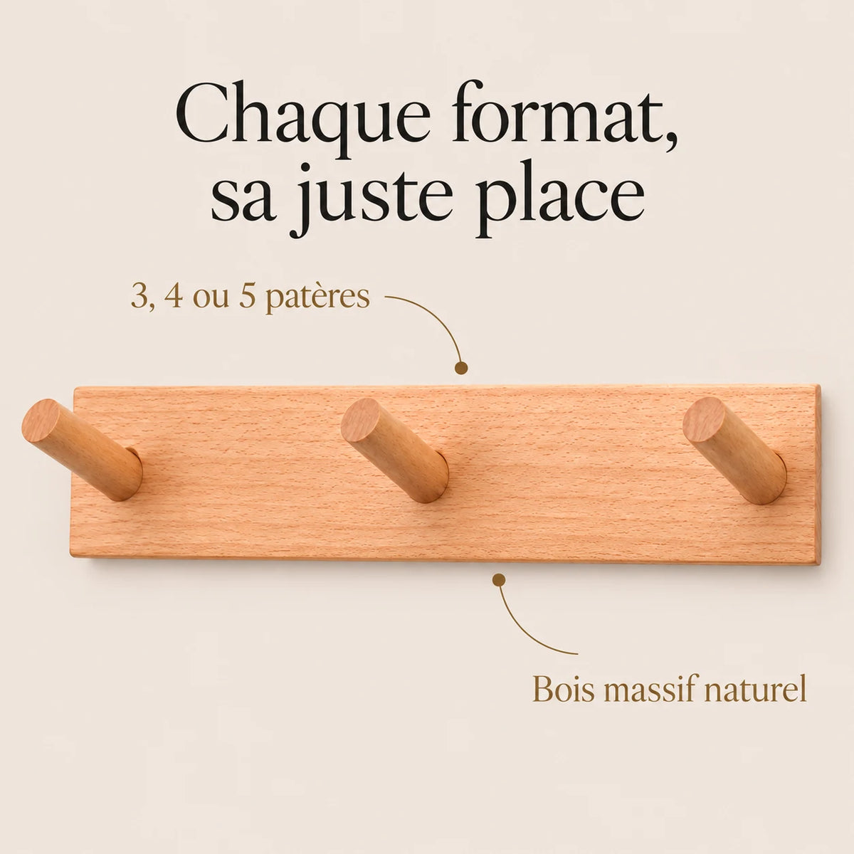 Crochet mural bois massif naturel pour entrée et couloir - bénéfices et choix du nombre de crochets