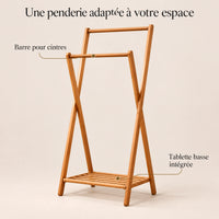 Portant bambou pliant sur pied 51 x 114 cm - bénéfices et organisation