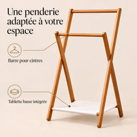 Portant bambou pliant sur pied 51 x 92 cm - bénéfices et organisation