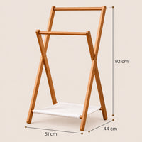 Portant bambou pliant sur pied 51 x 92 cm - dimensions du produit