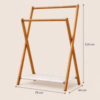 Portant bambou pliant sur pied 79 x 114 cm - dimensions du produit