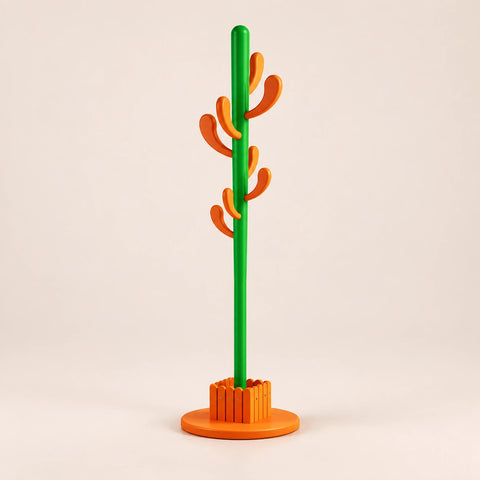 Porte-manteau cactus 145 cm orange, 8 crochets