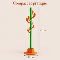 Porte-manteau cactus 145 cm orange, 8 crochets : infographie des dimensions du produit