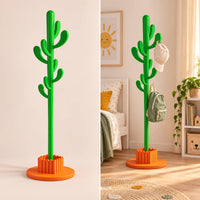 Porte-manteau cactus 145 cm vert, 8 crochets : installé dans une chambre colorée