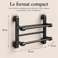 Dimensions du range-chaussures mural de 30 cm : hauteur 29 cm et profondeur 12 cm.