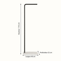 Dimensions du valet noir : hauteur 170 cm, largeur 40 cm et profondeur 25 cm