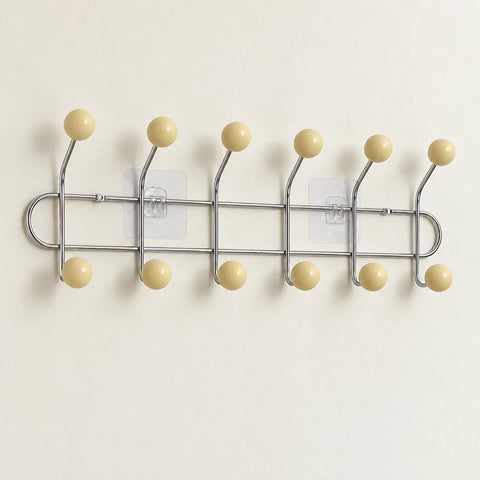 Crochet mural adhésif beige L - 49 cm