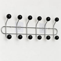 Crochet mural adhésif noir bois L - 49 cm : détail de la structure et de la finition