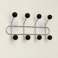 Crochet mural adhésif noir bois S - 33 cm : vue complète sur fond clair