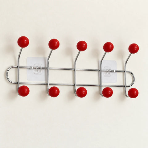 Crochet mural adhésif rouge M - 41 cm