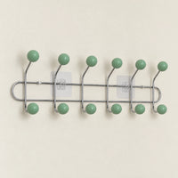 Crochet mural adhésif vert menthe L - 49 cm : vue complète sur fond clair