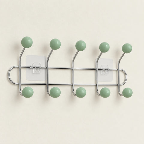 Crochet mural adhésif vert menthe M - 41 cm