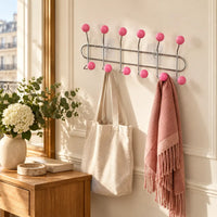 Crochet mural adhésif rose L - 49 cm — dans une entrée aménagée