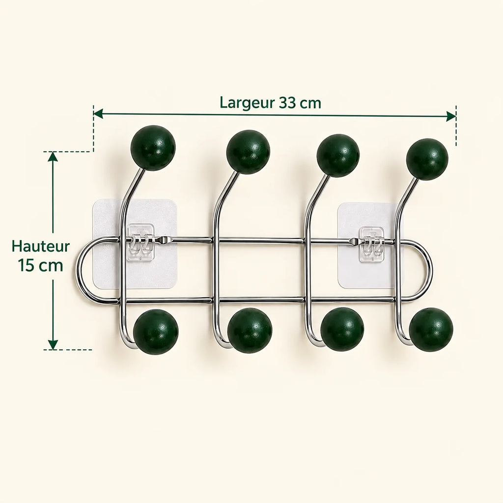 Crochet mural adhésif vert foncé S - 33 cm — avec ses informations techniques vérifiées
