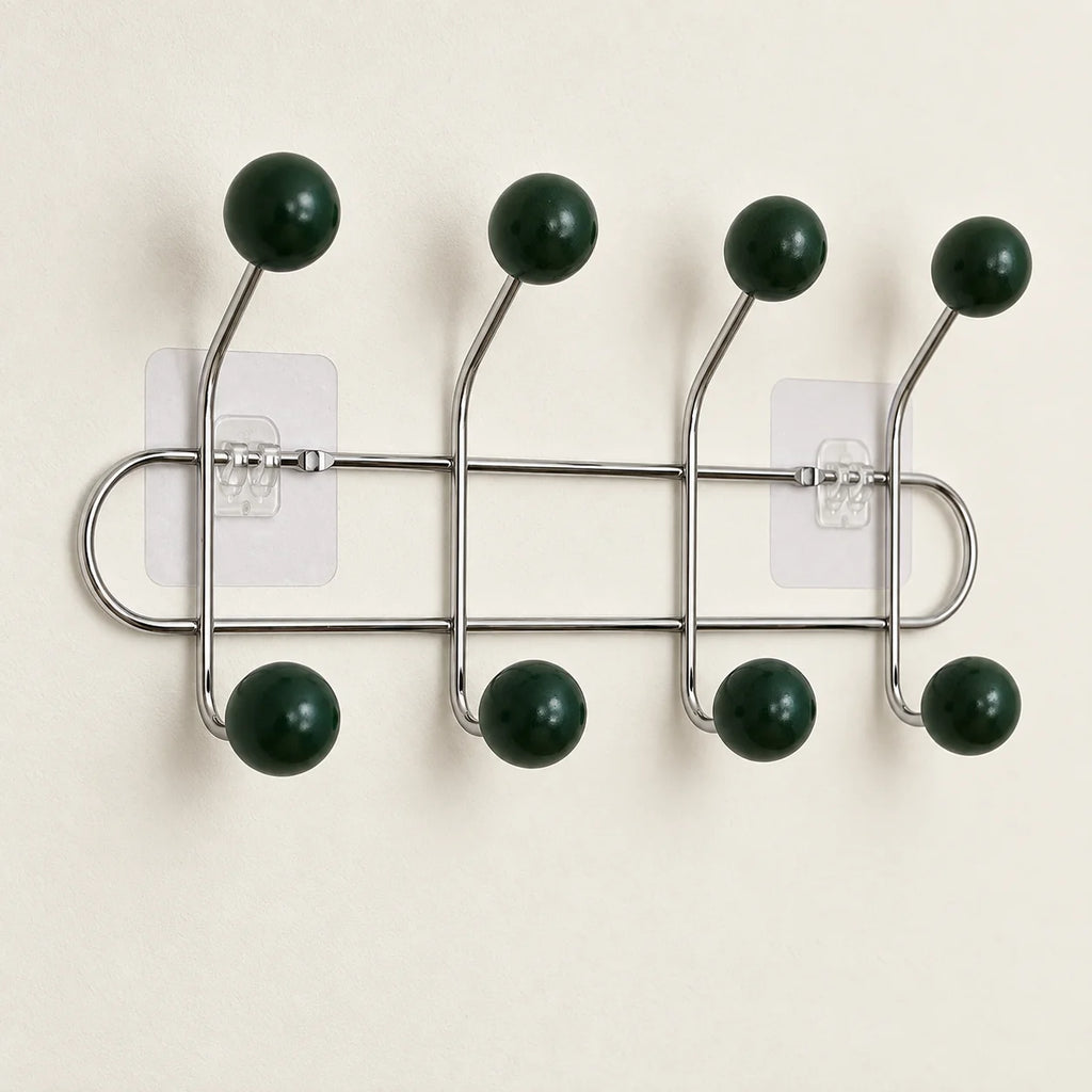 Crochet mural adhésif vert foncé S - 33 cm — sur fond clair