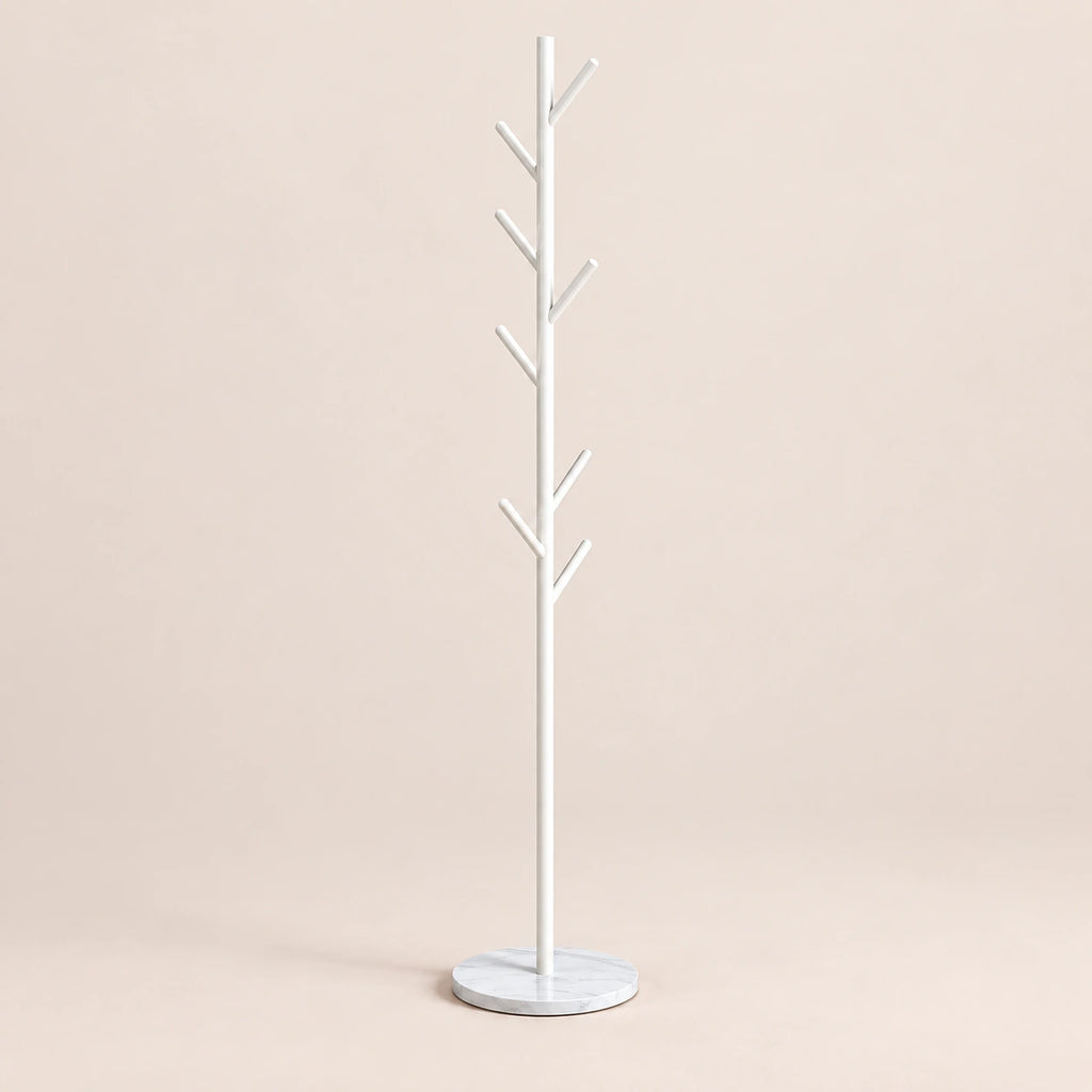 Porte-manteau arbre blanc base marbre - vue principale
