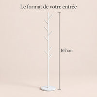 Porte-manteau arbre blanc base marbre - format dans une entree
