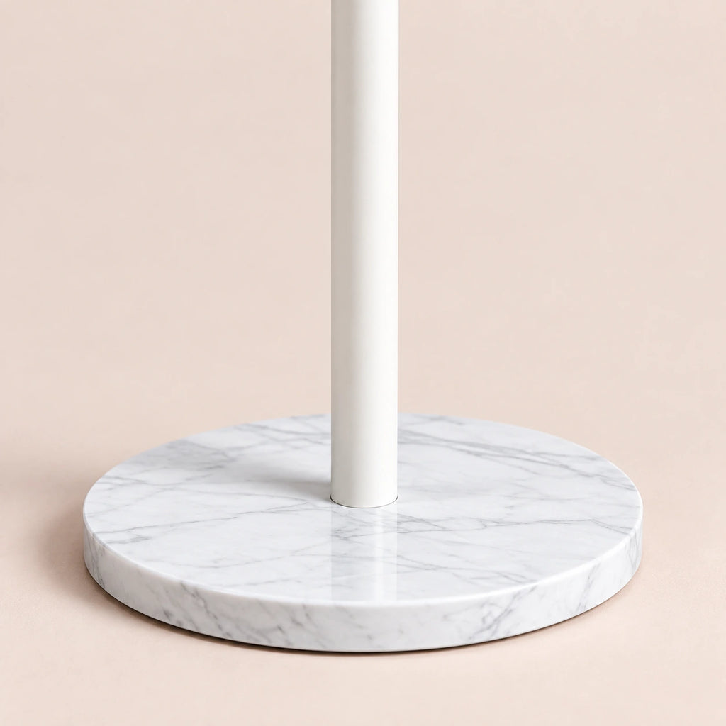 Porte-manteau arbre blanc base marbre - detail des finitions