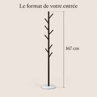 Porte-manteau design noir base marbre - format dans une entree
