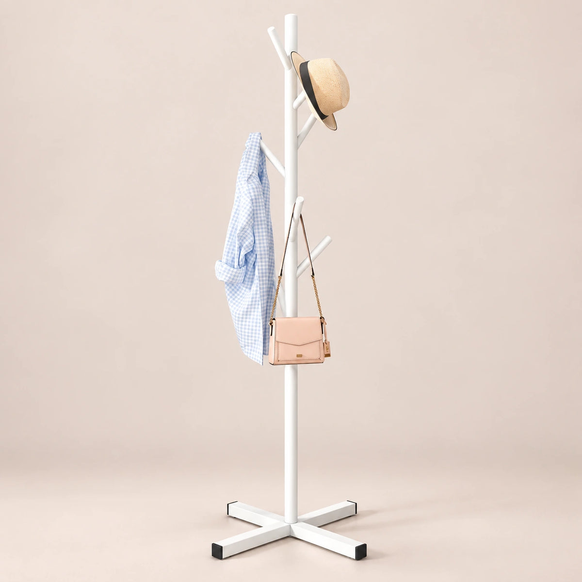 Porte-manteau perroquet blanc 167 cm sur pied - vue principale
