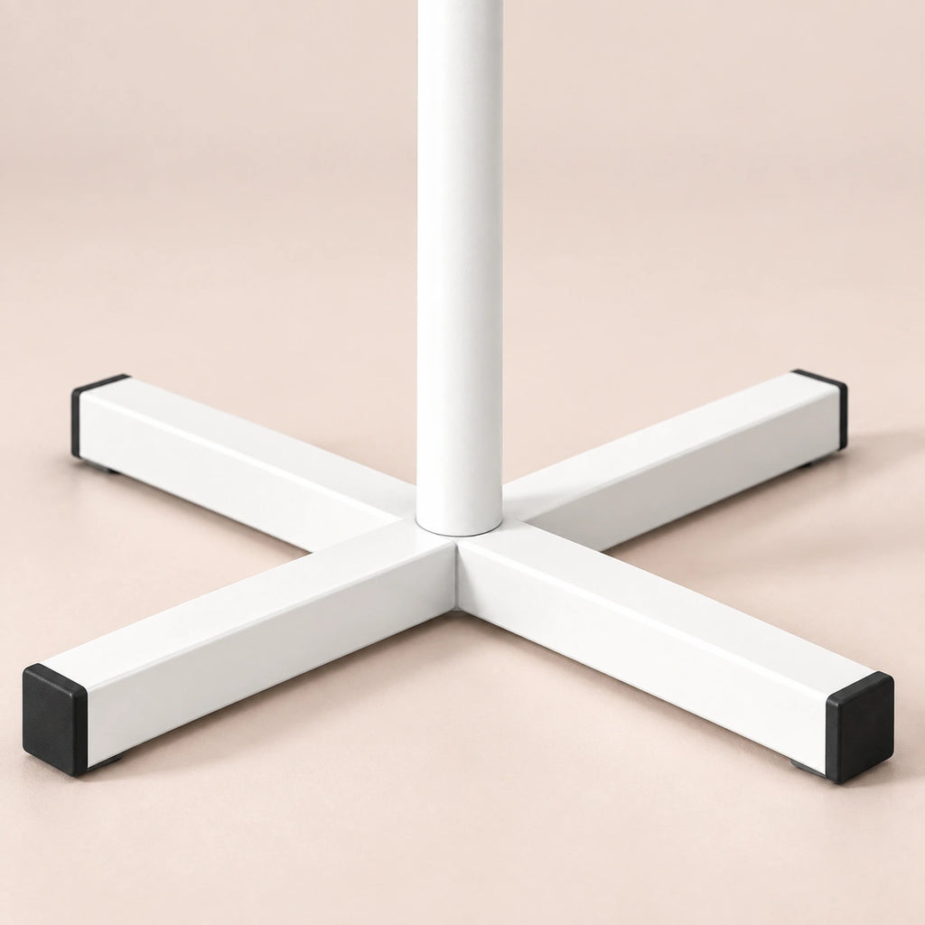 Porte-manteau perroquet blanc 167 cm sur pied - detail des finitions
