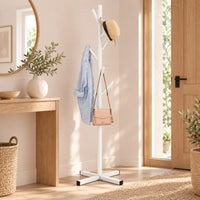 Porte-manteau perroquet blanc 167 cm sur pied - seconde mise en scene