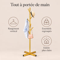 Porte-manteau perroquet doré 167 cm - benefices et organisation