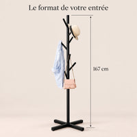 Porte-manteau perroquet noir 167 cm sur pied - format dans une entree