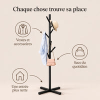 Porte-manteau perroquet noir 167 cm sur pied - conseils utilisation