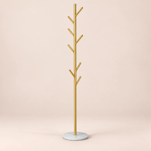 Porte-manteau sur pied design doré base marbre
