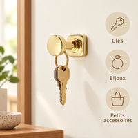 Crochet mural doré 1 position zinc or brillant, porte-manteau mural doré : exemples d'accessoires suspendus