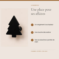 Crochet mural en bois motif Arbre noir pour chambre enfant – bénéfices pour organiser la chambre enfant