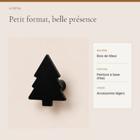 Crochet mural en bois motif Arbre noir pour chambre enfant – détail du bois peint et de la finition