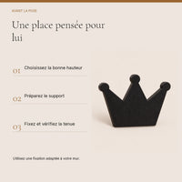 Crochet mural en bois motif Couronne noire pour chambre enfant – conseils de pose et de fixation murale