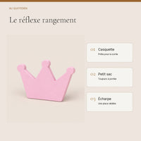 Crochet mural en bois motif Couronne poudrée pour chambre enfant – idées pour ranger les accessoires enfant
