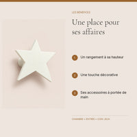 Crochet mural en bois motif Étoile blanche pour chambre enfant – bénéfices pour organiser la chambre enfant