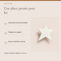 Crochet mural en bois motif Étoile blanche pour chambre enfant – conseils de pose et de fixation murale