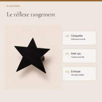 Crochet mural en bois motif Étoile noire pour chambre enfant – idées pour ranger les accessoires enfant