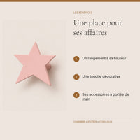Crochet mural en bois motif Étoile rose pour chambre enfant – bénéfices pour organiser la chambre enfant