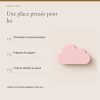 Crochet mural en bois motif nuage poudré à base droite pour chambre enfant – conseils de pose et de fixation murale
