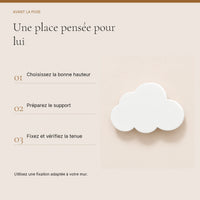 Crochet mural en bois motif Nuages blancs pour chambre enfant – conseils de pose et de fixation murale