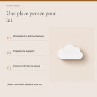 Crochet mural en bois motif nuage blanc à base droite pour chambre enfant – conseils de pose et de fixation murale
