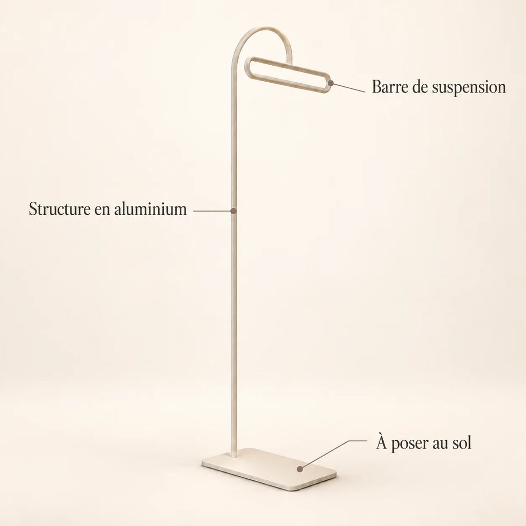 Porte-manteau portant design metal blanc 175 cm — avec ses caractéristiques vérifiées