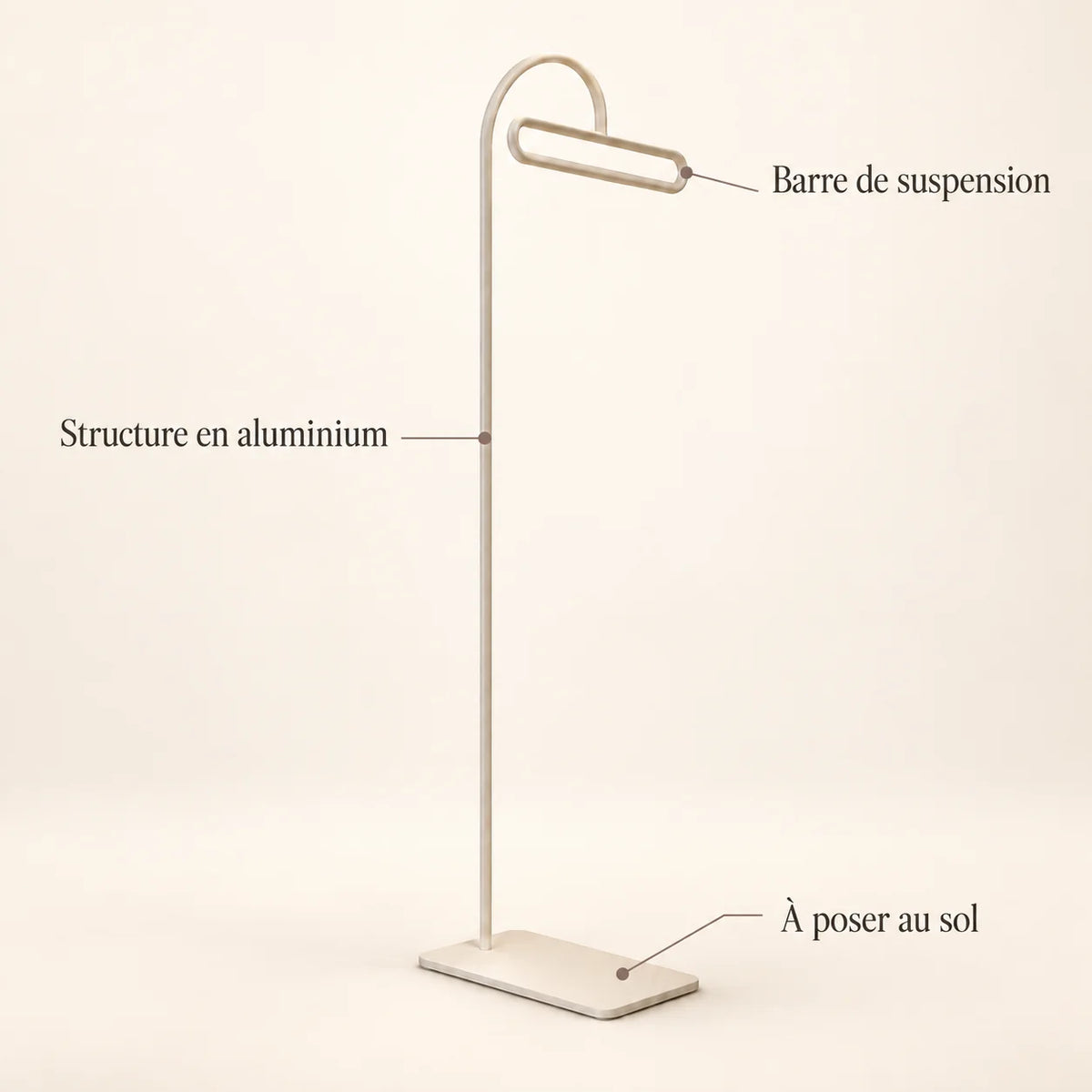 Porte-manteau portant design metal blanc 175 cm — avec ses caractéristiques vérifiées