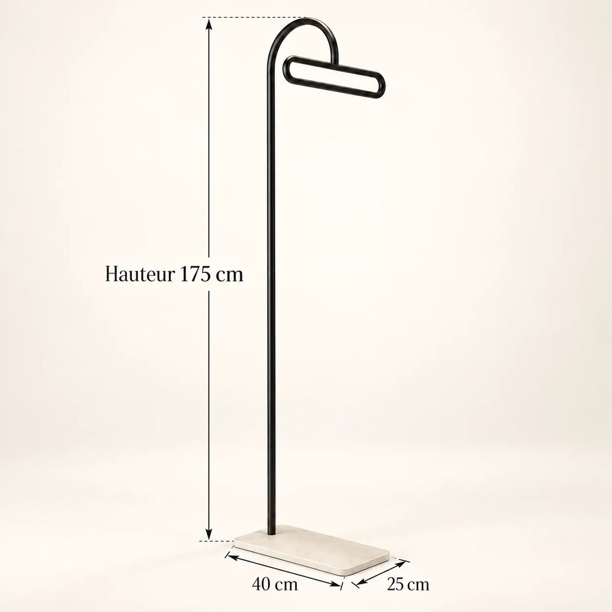 Porte-manteau portant design metal noir 175 cm — avec ses informations techniques vérifiées