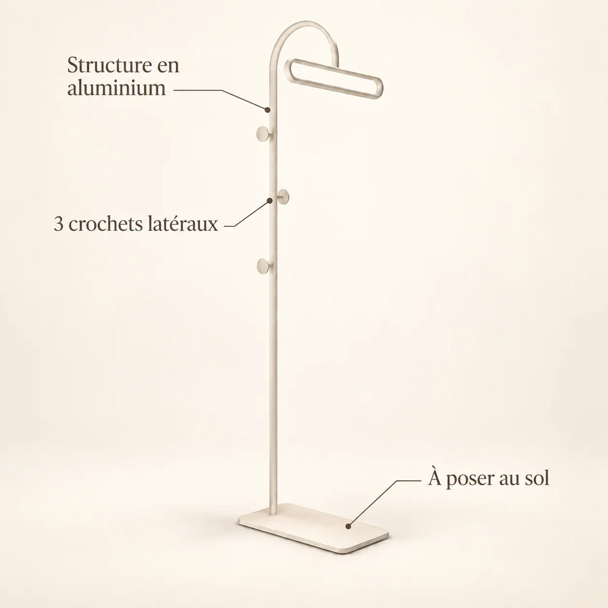 Porte-manteau portant metal blanc 175 cm — avec ses caractéristiques vérifiées