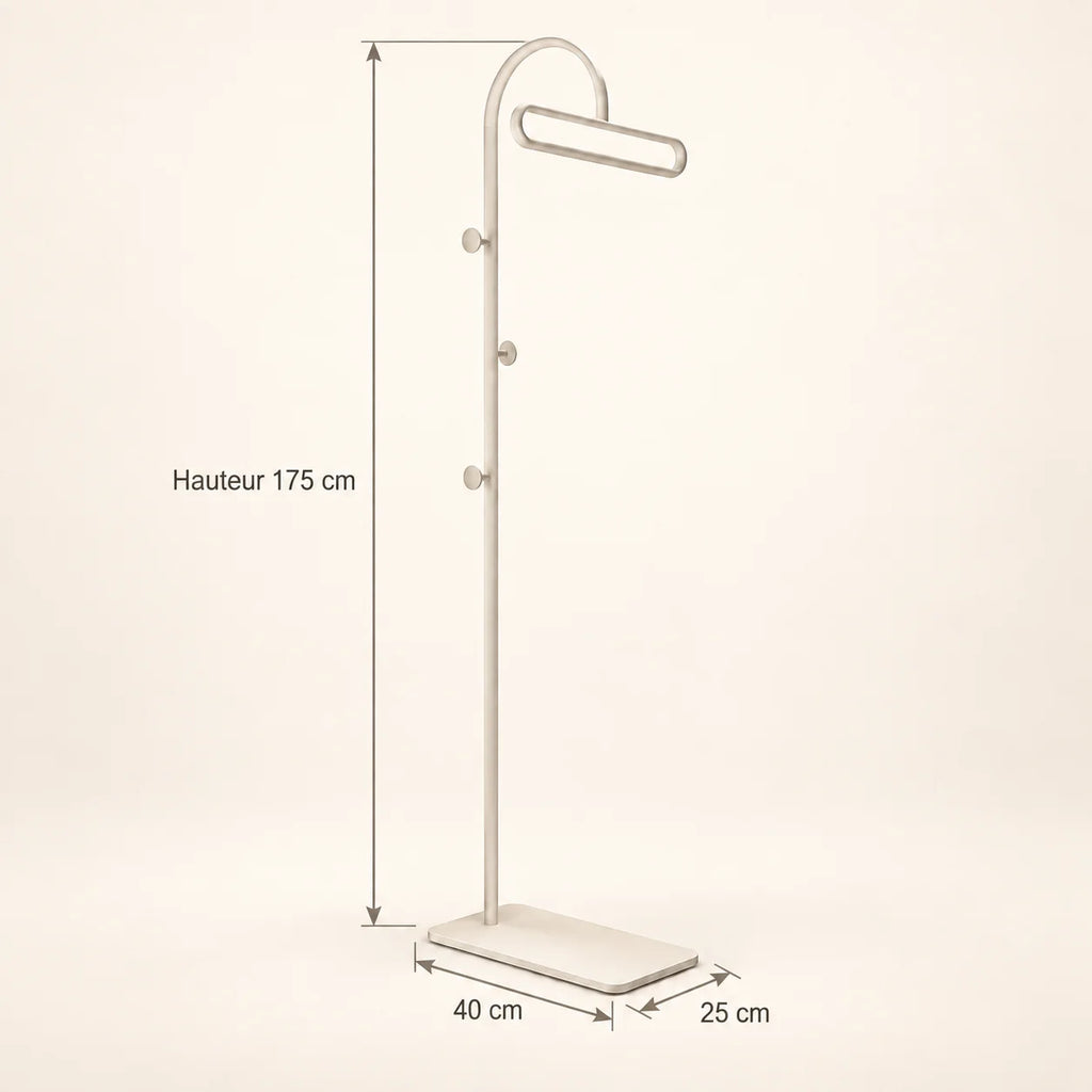 Porte-manteau portant metal blanc 175 cm — avec ses informations techniques vérifiées