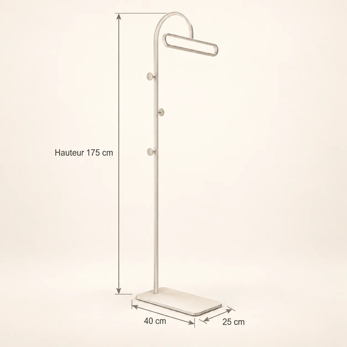 Porte-manteau portant metal blanc 175 cm — avec ses informations techniques vérifiées