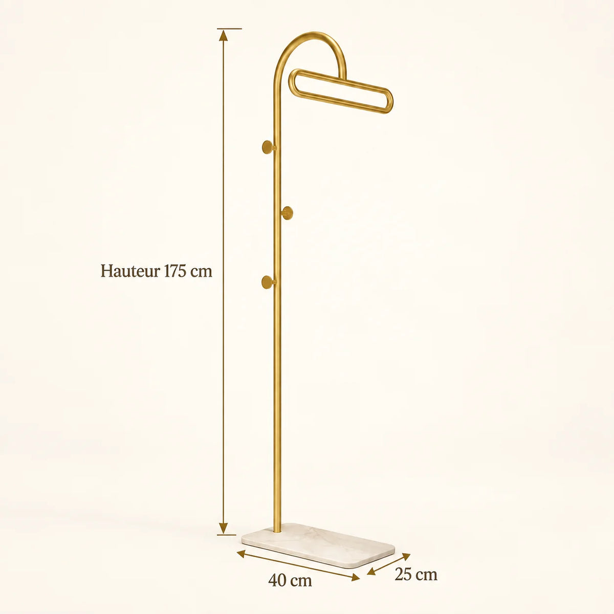 Porte-manteau portant metal dore 175 cm — avec ses informations techniques vérifiées